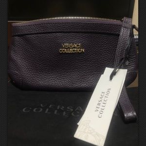 Versace Collection Pebbled Wristlet